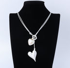 Heart Pendant Leather Metal Necklace N4381