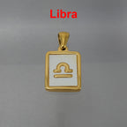 12 Constellations Square Stainless Steel Necklace N4398