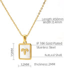 12 Constellations Square Stainless Steel Necklace N4398