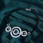 Geometry Circle Hoop Leather Necklace N4424