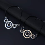 Geometry Circle Hoop Leather Necklace N4424
