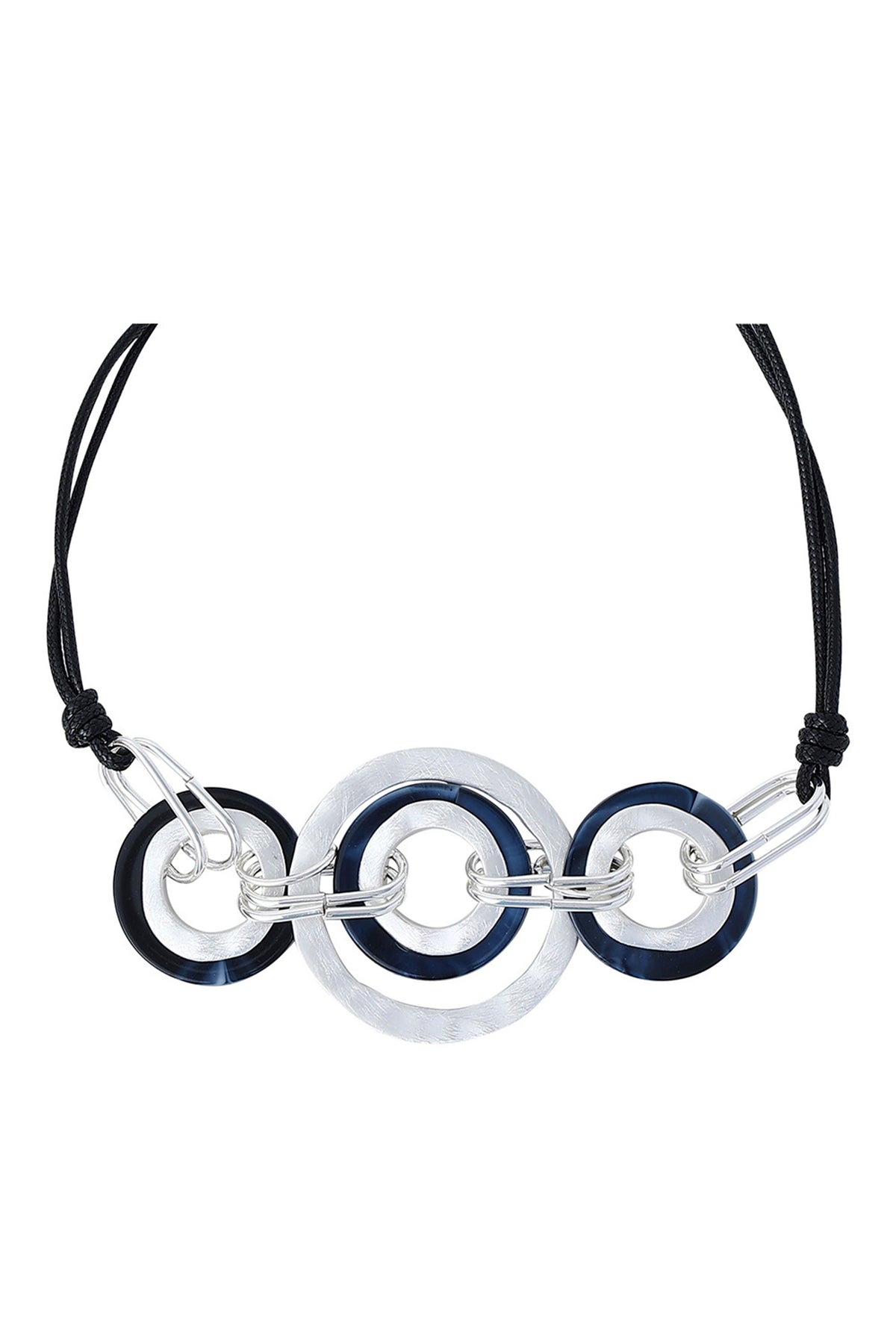 Geometry Circle Hoop Leather Necklace N4424
