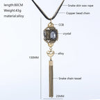 Crystal Pendant Tassel Long Necklace N4491
