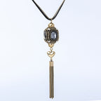 Crystal Pendant Tassel Long Necklace N4491