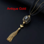 Crystal Pendant Tassel Long Necklace N4491