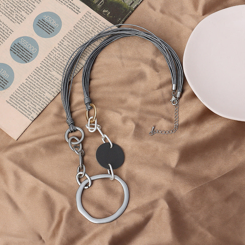 Geometry Alloy Pendant Necklace N4554