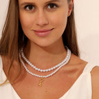 Key Double Layer Pearl Necklace N4562