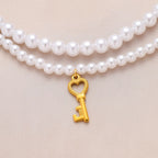 Key Double Layer Pearl Necklace N4562