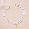 Key Double Layer Pearl Necklace N4562
