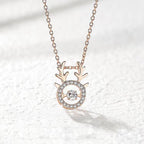 Elk Rhinestone 925 SILVER Necklace N4579