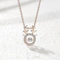 Elk Rhinestone 925 SILVER Necklace N4579