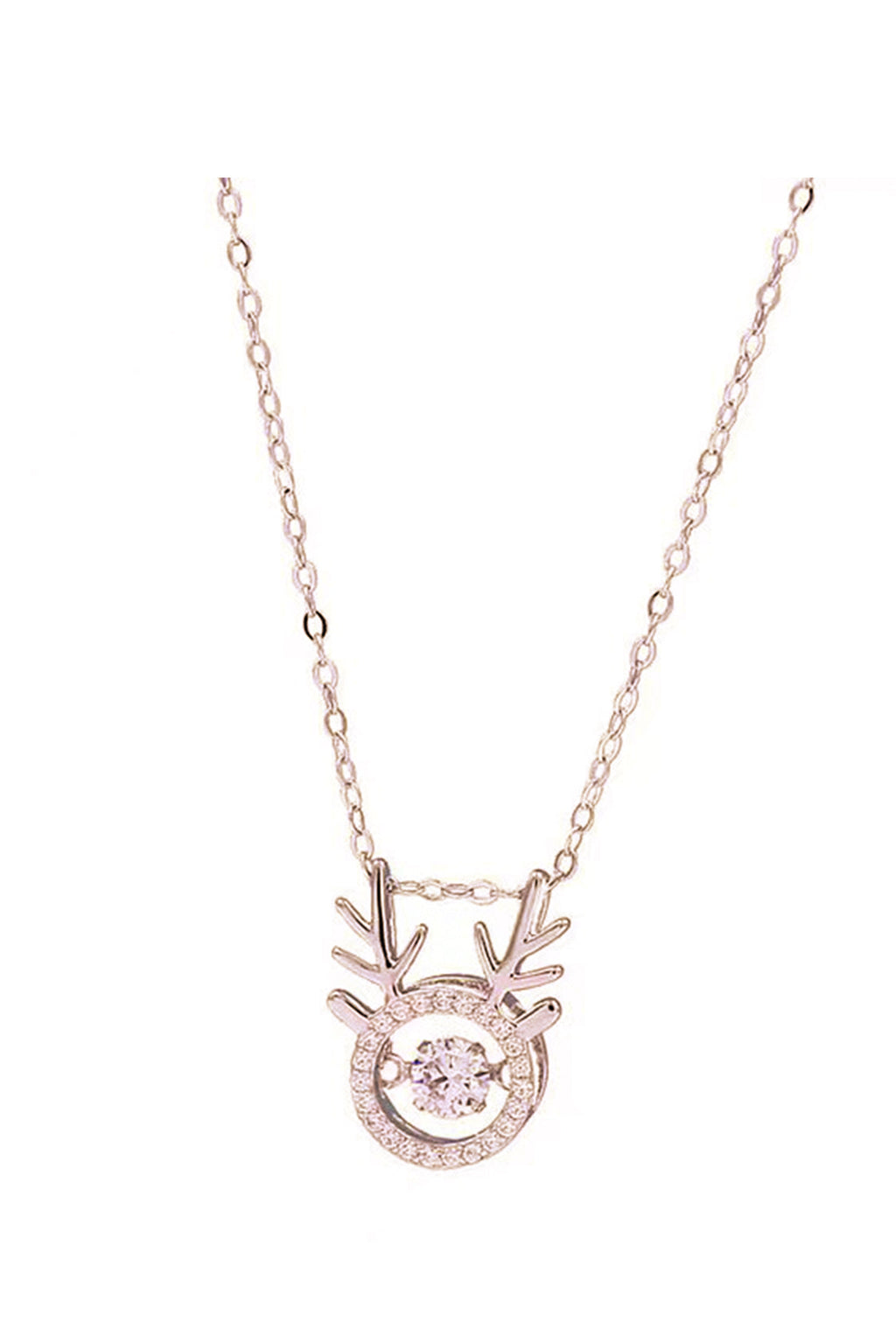 Elk Rhinestone 925 SILVER Necklace N4579