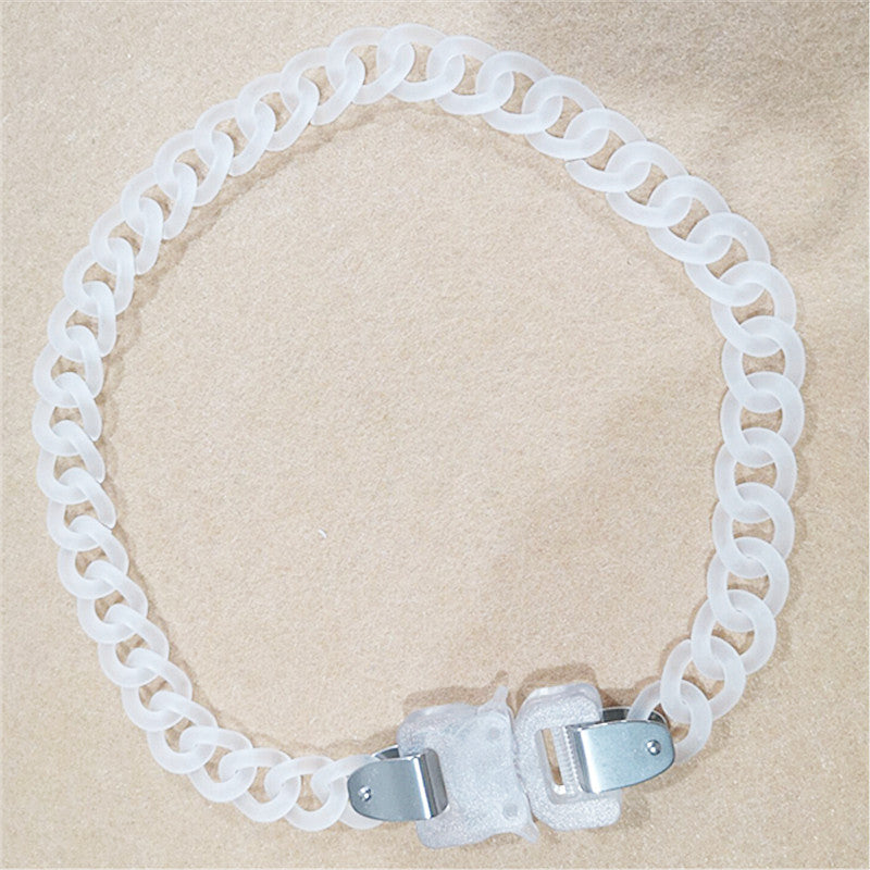 Buckle Acrylic Chain Necklace N4633