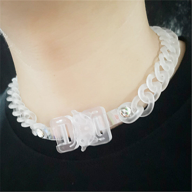Buckle Acrylic Chain Necklace N4633