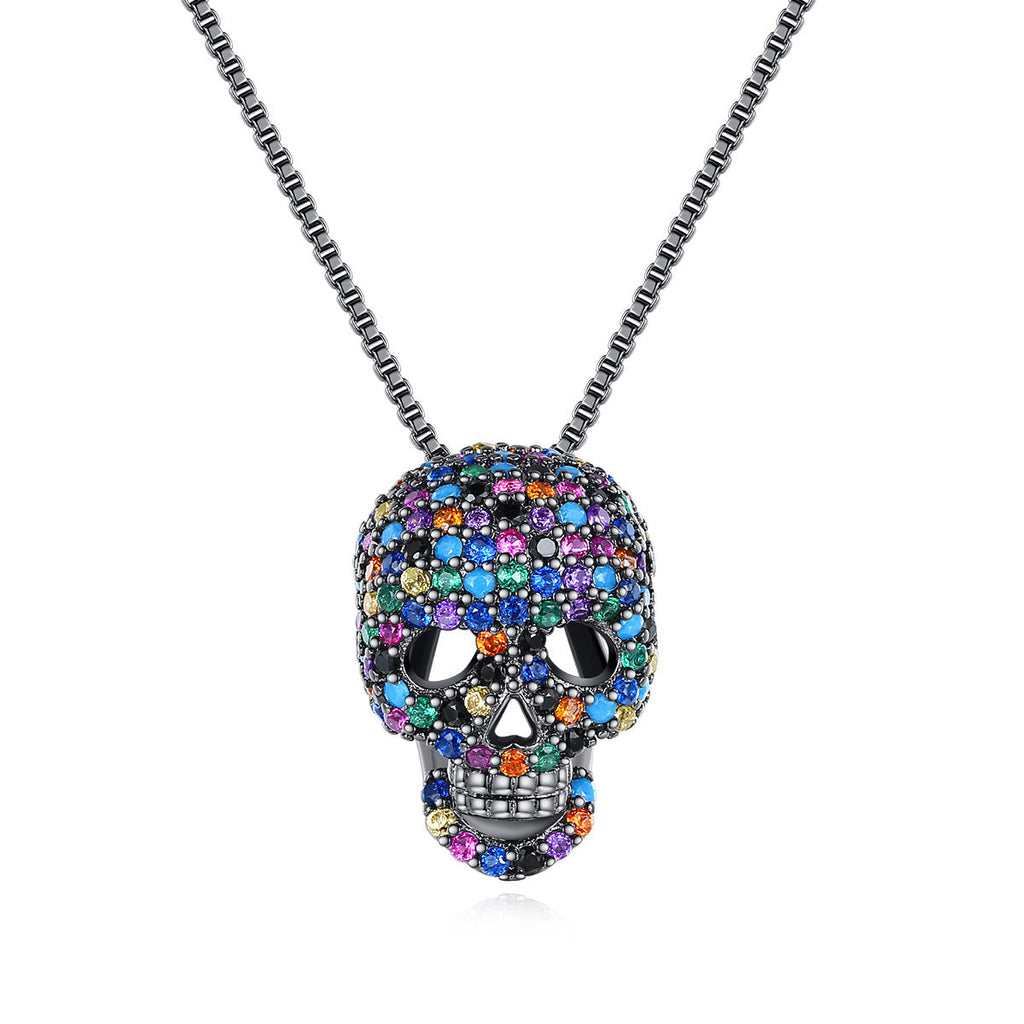 Skull Cubic Zirconia Pendant Necklace N4663
