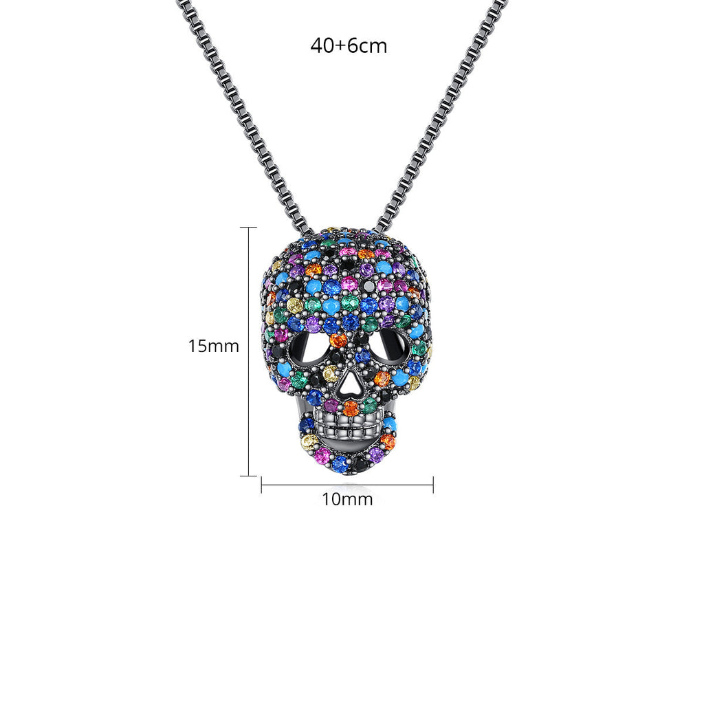 Skull Cubic Zirconia Pendant Necklace N4663
