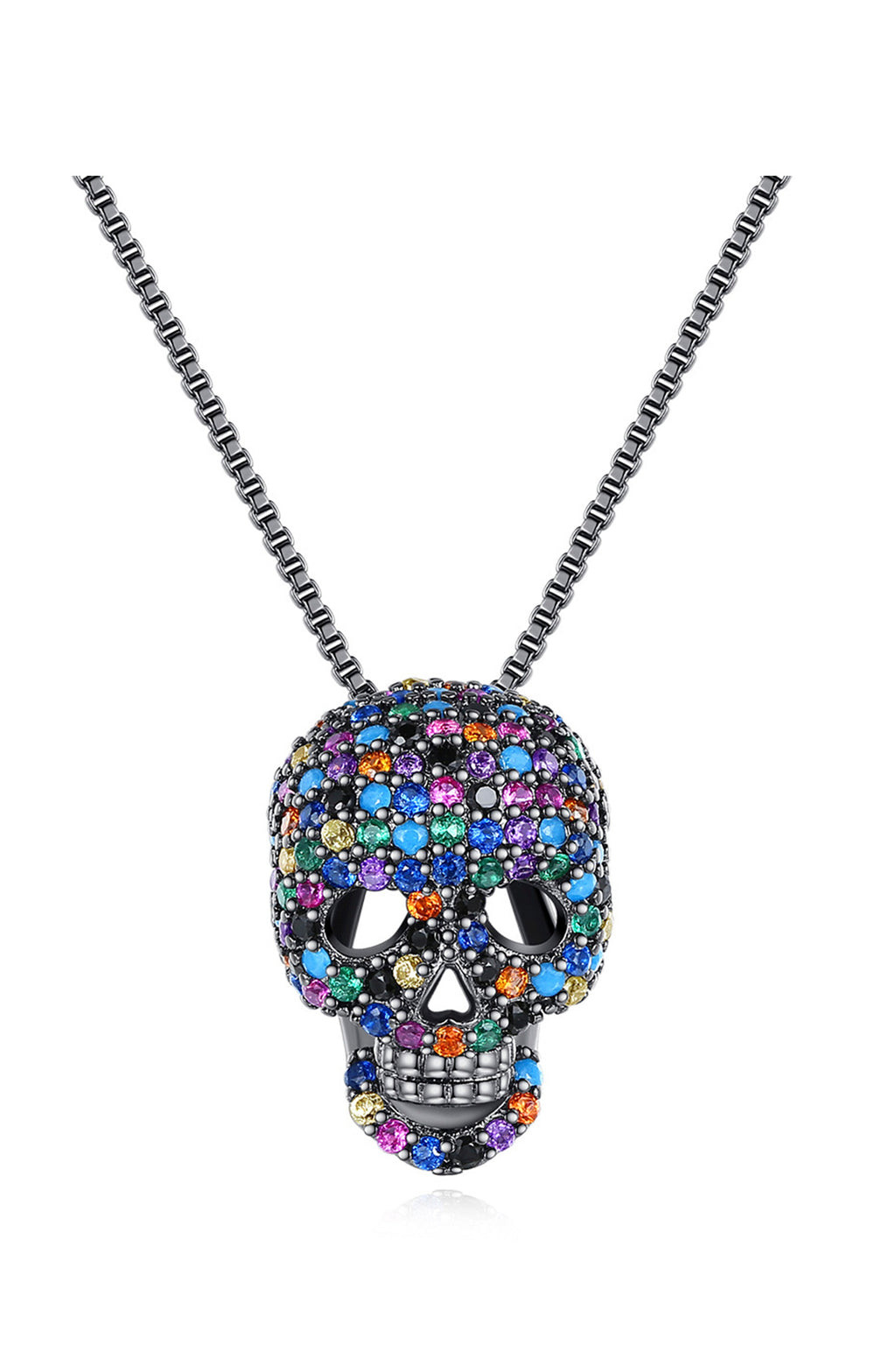 Skull Cubic Zirconia Pendant Necklace N4663
