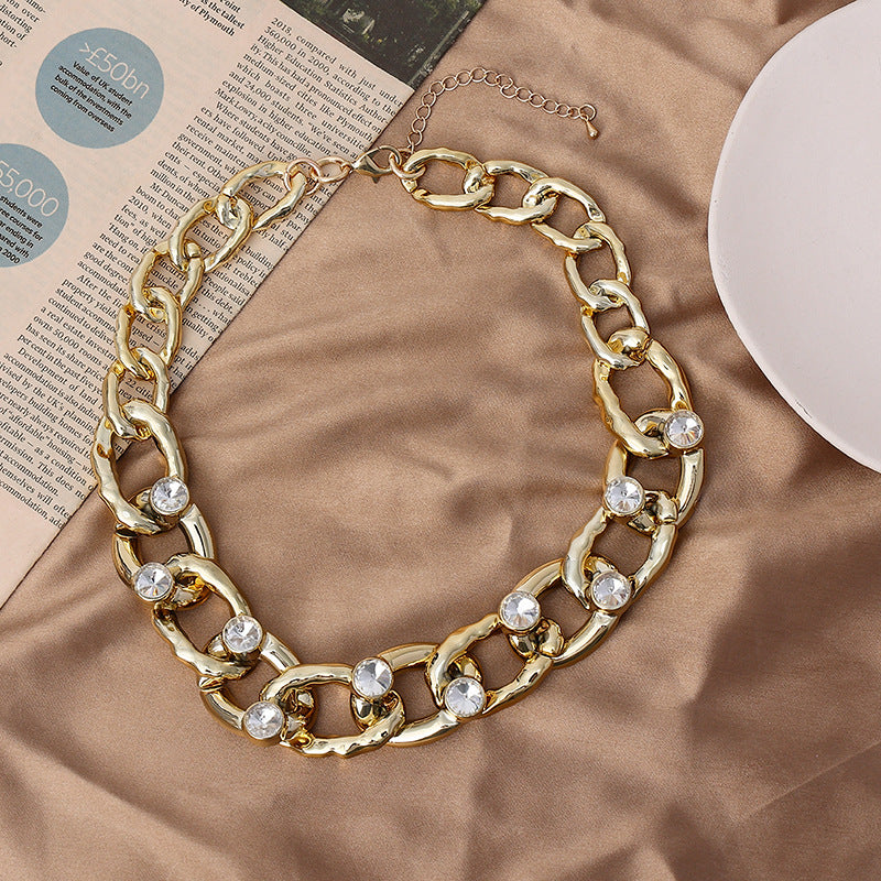 Alloy Hoop Chain Necklace N4688