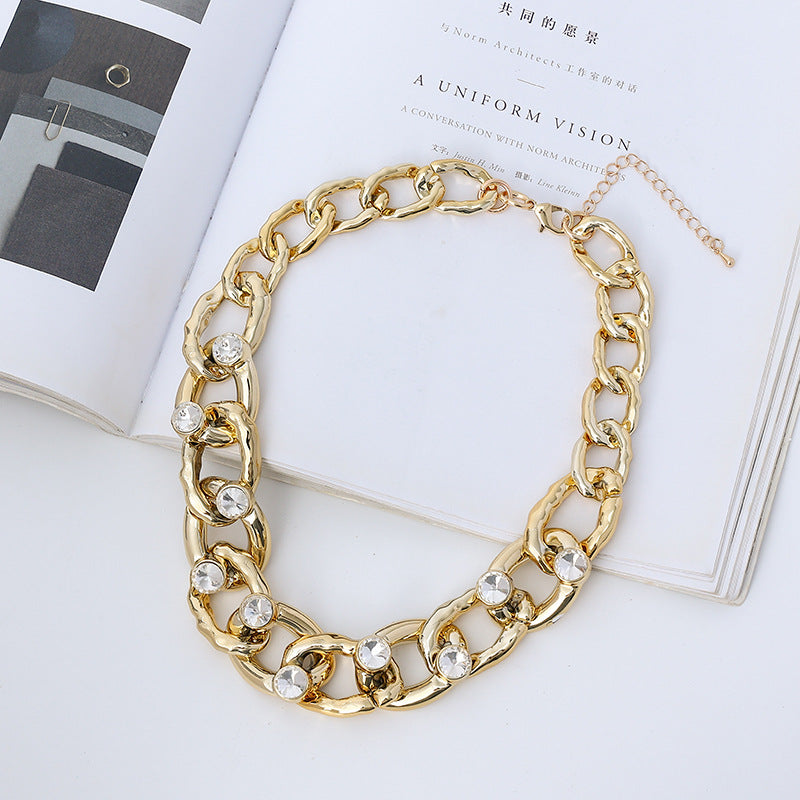 Alloy Hoop Chain Necklace N4688