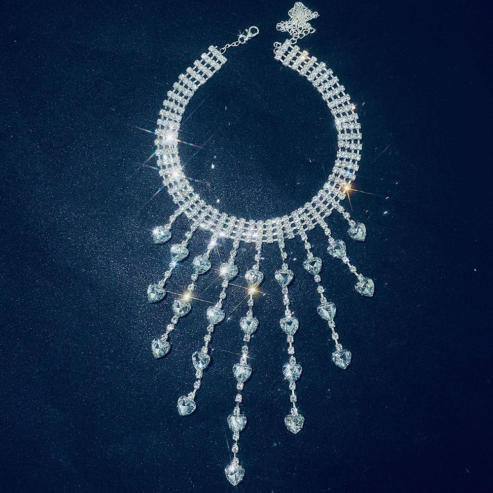 Tassel Rhinestone Necklace N4695
