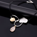 Geometry Alloy Leather Necklace N4709