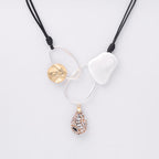 Geometry Alloy Leather Necklace N4709