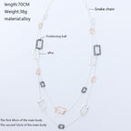 Geometric Square Alloy Chain Necklace N4733