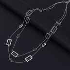 Geometric Square Alloy Chain Necklace N4733
