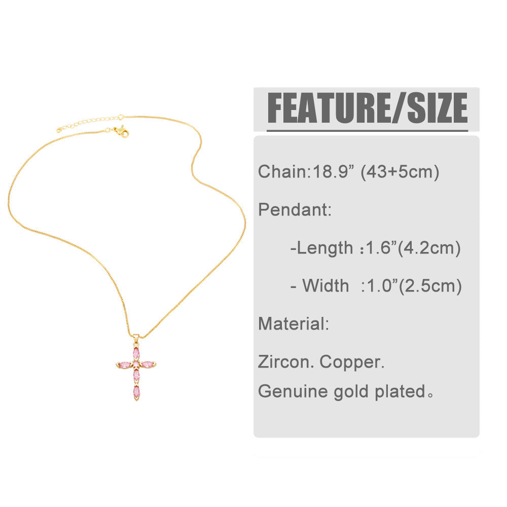 Cross Cubic Zirconia Necklace N4764