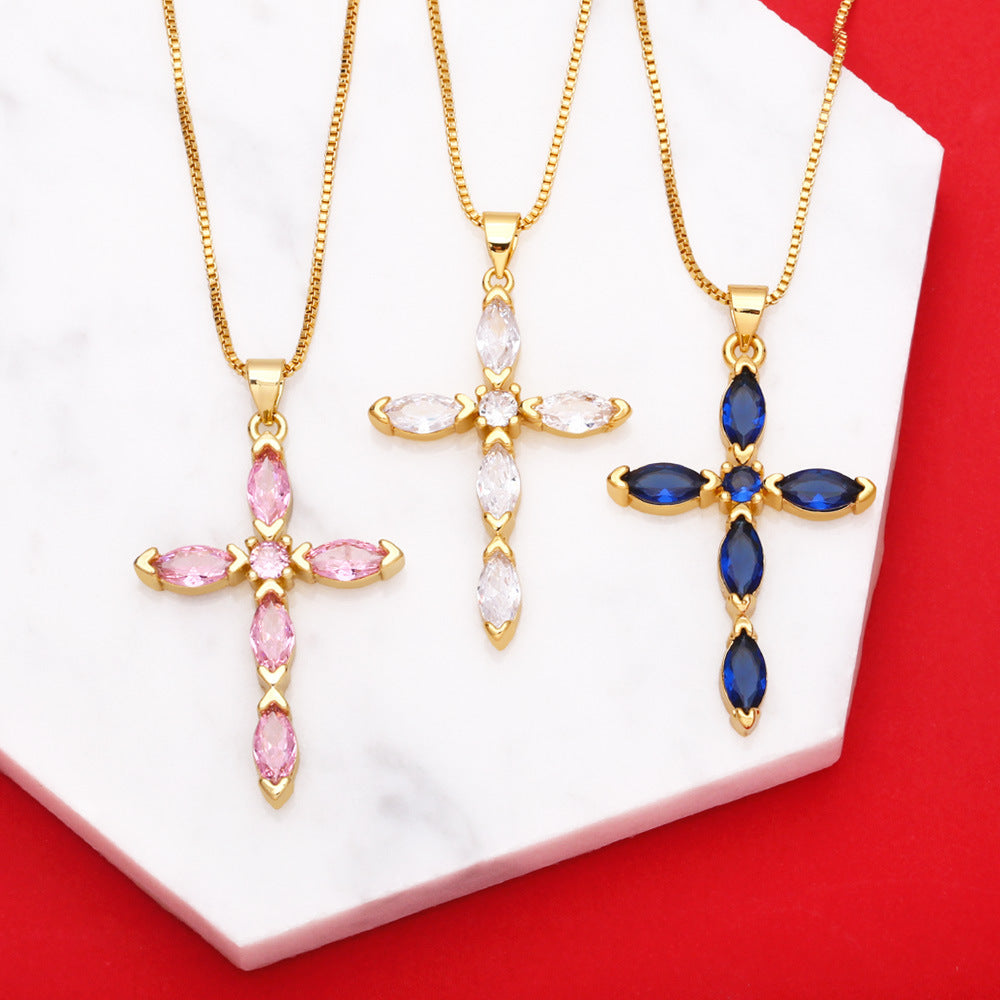 Cross Cubic Zirconia Necklace N4764