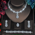 Cubic Zirconia Necklace Bracelet Earrings  Rings N4786-SET