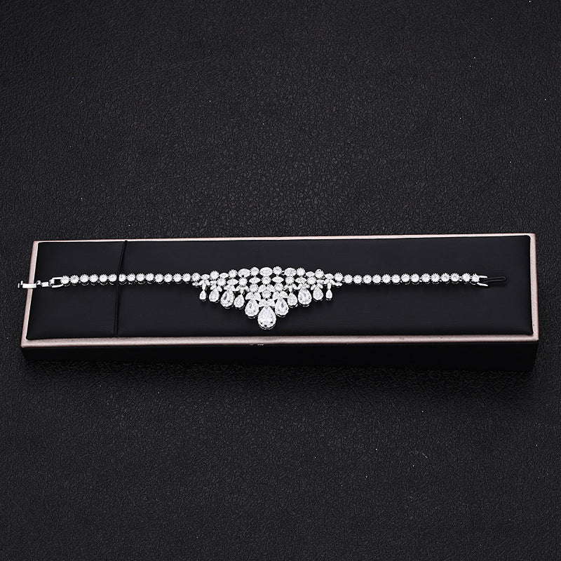 Cubic Zirconia Necklace Bracelet Earrings  Rings N4787-SET