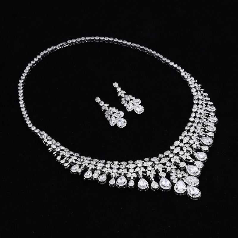 Cubic Zirconia Necklace Bracelet Earrings  Rings N4787-SET