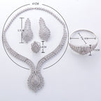 Cubic Zirconia Necklace Bracelet Earrings  Rings N4788-SET