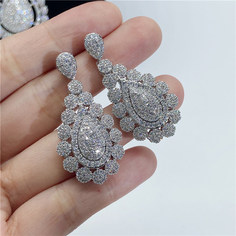 Cubic Zirconia Necklace Bracelet Earrings  Rings N4788-SET