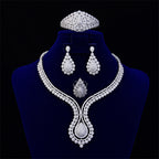 Cubic Zirconia Necklace Bracelet Earrings  Rings N4788-SET