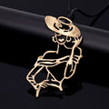 Geometry Portrait Leather Necklace N4828