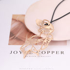 Geometry Portrait Leather Necklace N4828