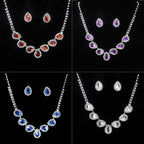 Teardrop Rhinestone Necklace Set N4850