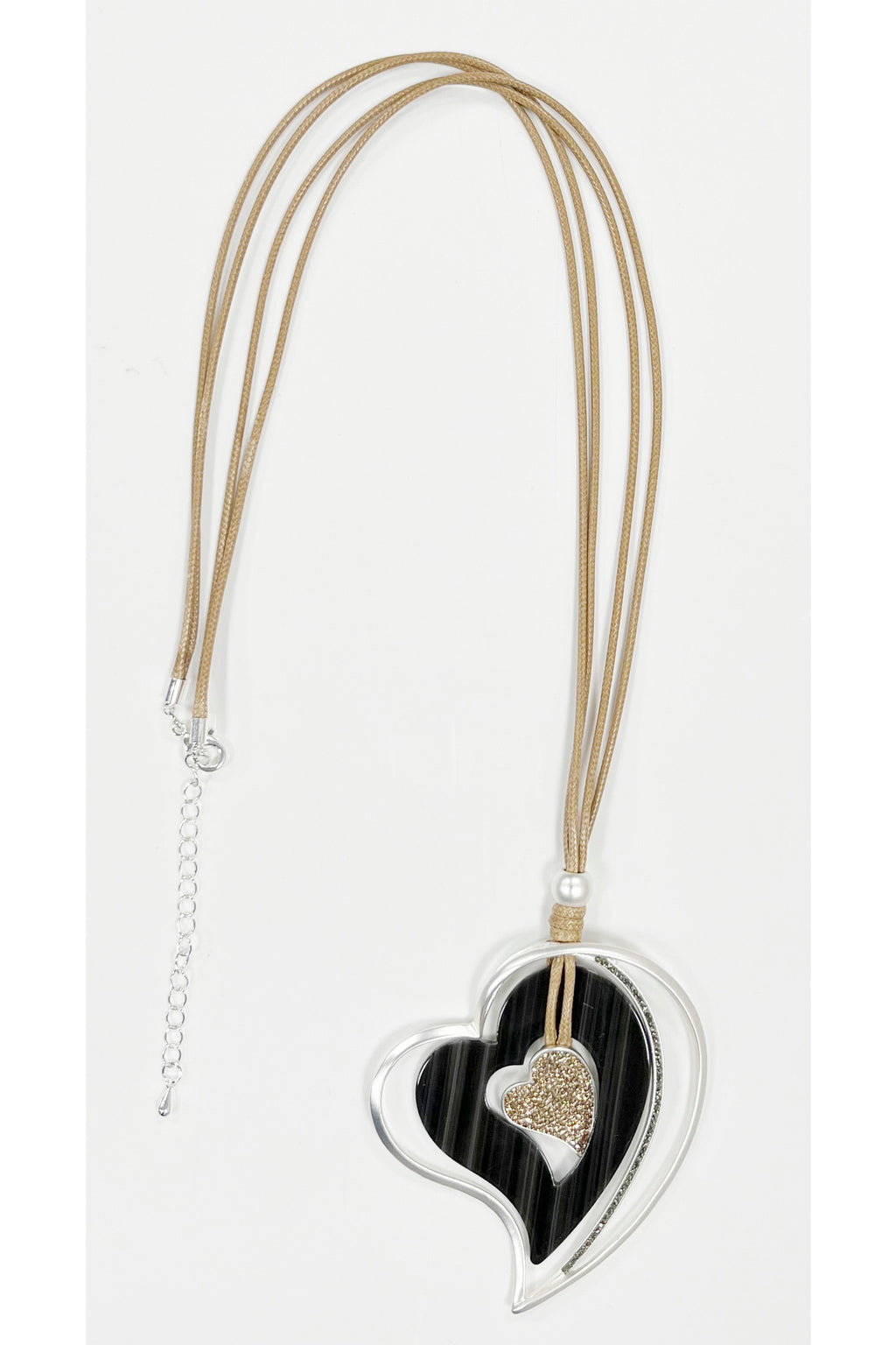 Heart Pendant Leather Necklace N4920