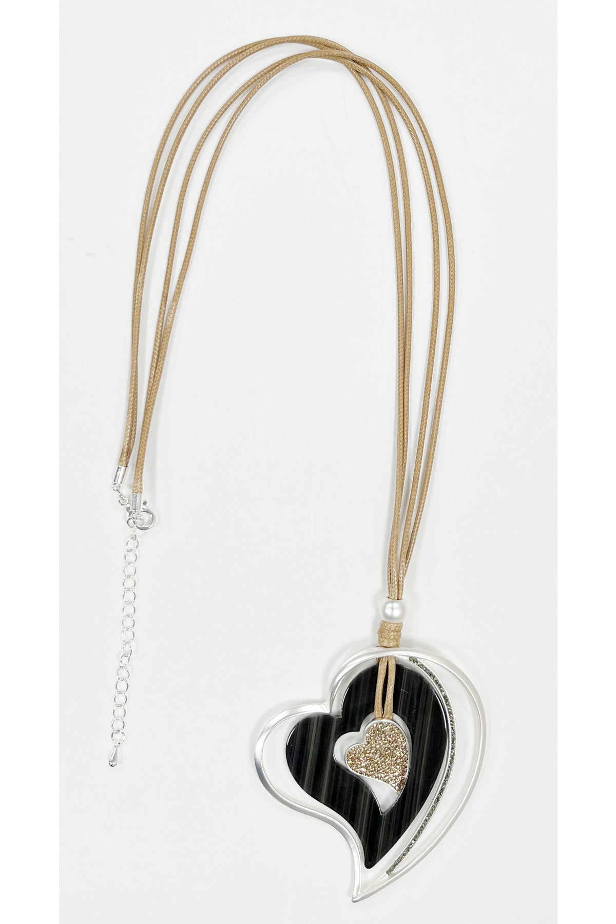 Heart Pendant Leather Necklace N4920
