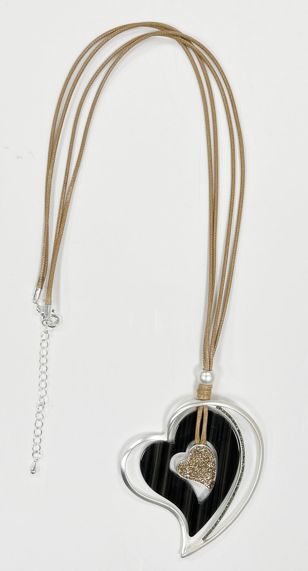 Heart Pendant Leather Necklace N4920