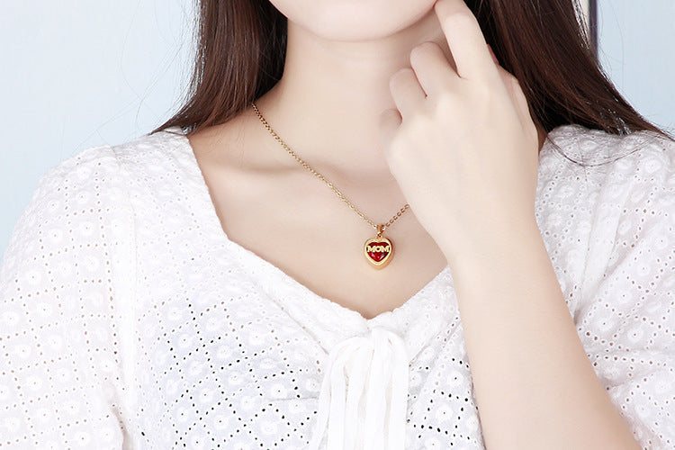 Heart MOM Stainless Steel Chain Necklace N4929
