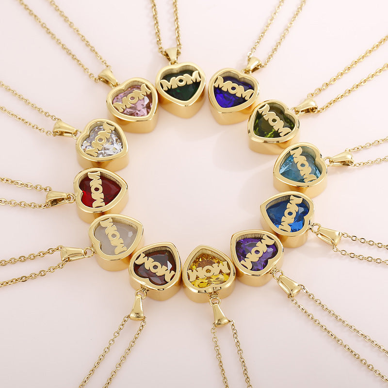 Heart MOM Stainless Steel Chain Necklace N4929