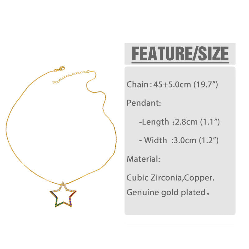 Star Cubic Zirconia Chain Necklace N4947
