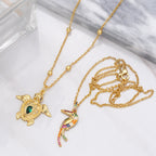 Parrot Cubic Zirconia Chain Necklace N4955