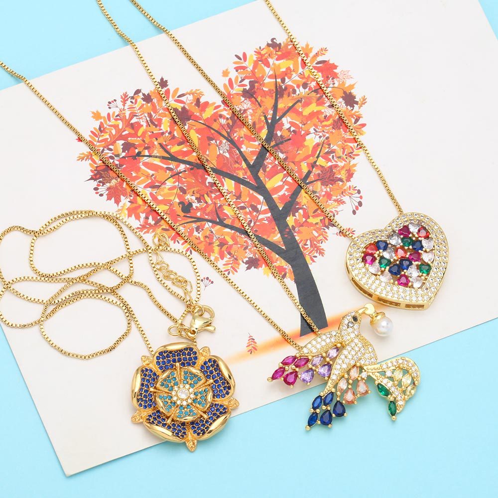 Floral Cubic Zirconia Chain Necklace N4963
