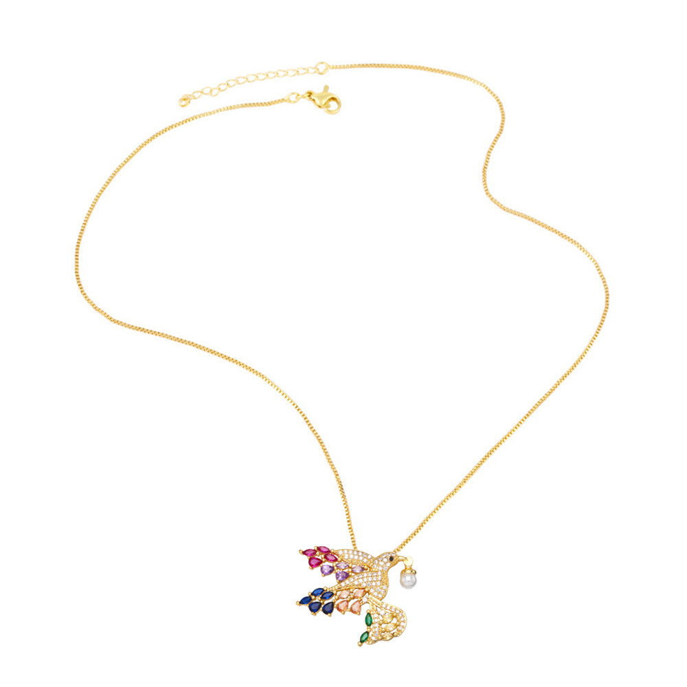 Bird Cubic Zirconia Chain Necklace N4965