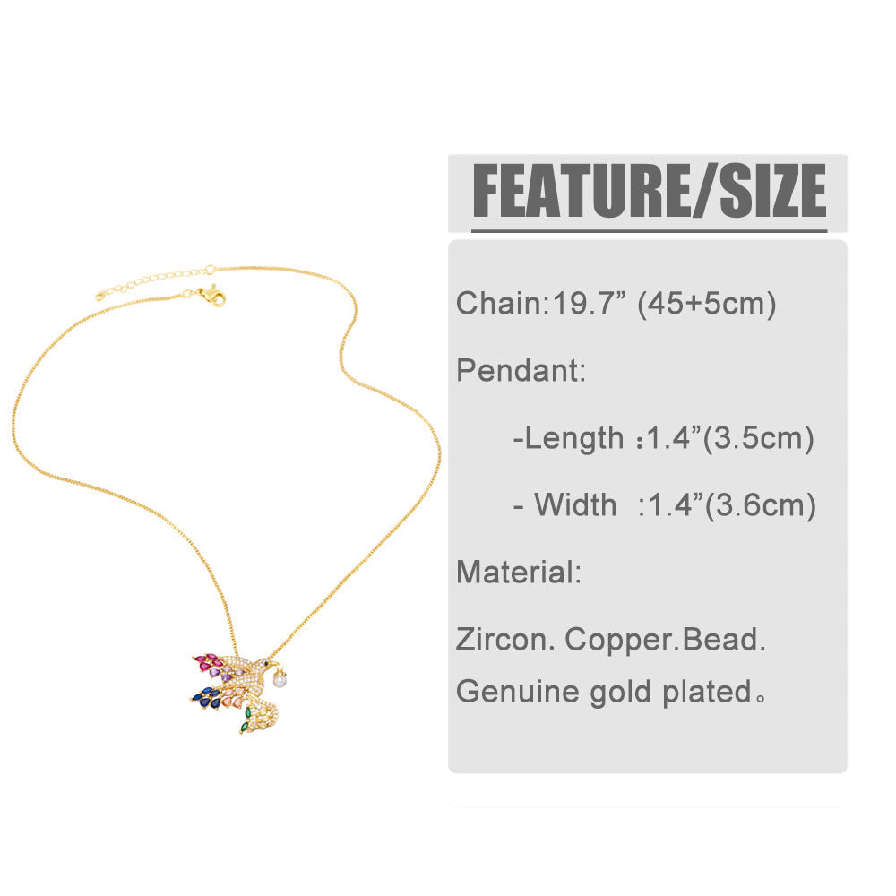 Bird Cubic Zirconia Chain Necklace N4965