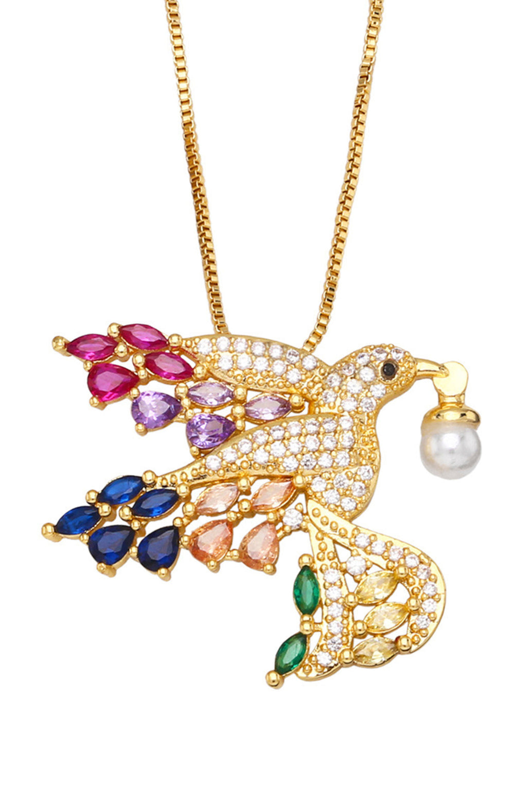 Bird Cubic Zirconia Chain Necklace N4965